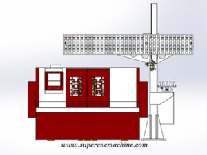 Outline diagram of CNC36S1 double-spindle double-inclined CNC lathe