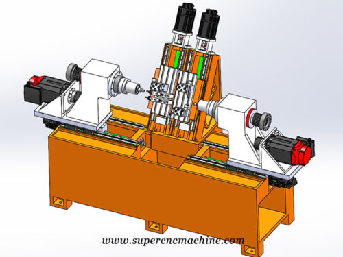 Structure drawing of CNC36S1 double-spindle double-inclined CNC lathe